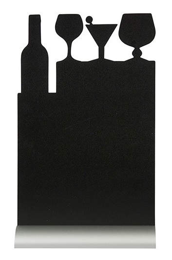 Tabla de scris Securit Silhouette Cocktail 34 5x21x6cm baza aluminiu include marker creta negru poza