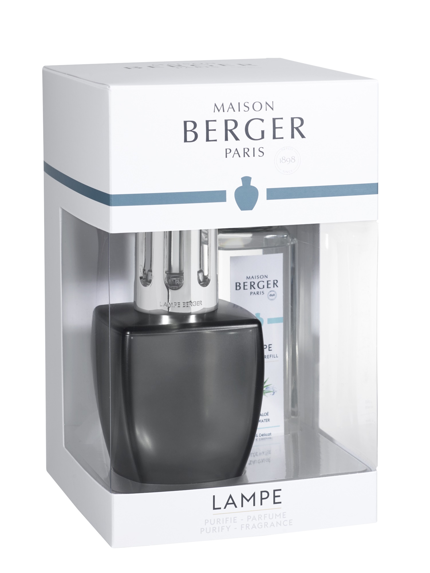 Set lampa catalitica Berger June Gris Satine cu parfum Eau d’Aloe Maison Berger pret redus imagine 2022