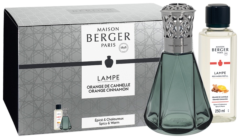 Set Berger lampa catalitica Berger Vintage Pyramide Vert cu parfum Orange de Cannelle 250ml Maison Berger pret redus imagine 2022