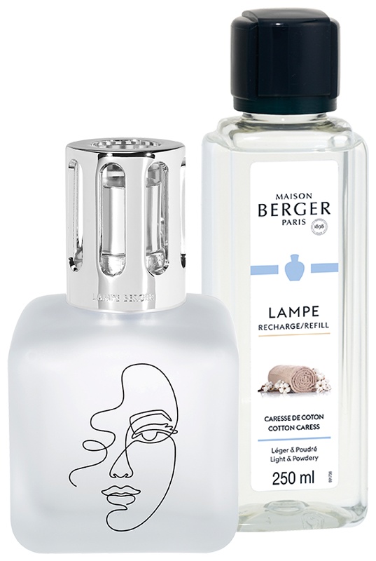 Set lampa catalitica cu parfum Berger Glacon Givree cu parfum Caresse de Coton 250ml Maison Berger
