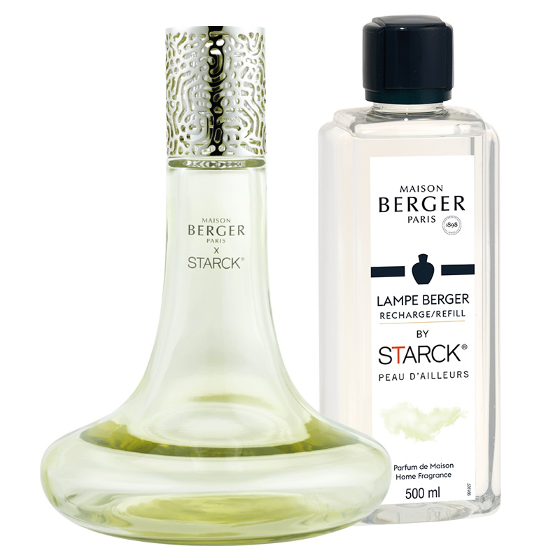 Set lampa catalitica Berger Starck Verte cu parfum Peau d’Ailleurs Maison Berger