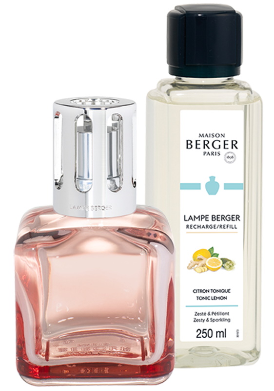 Set Berger lampa catalitica Riviera Rose Pamplemousse cu parfum Citron Tonique Maison Berger