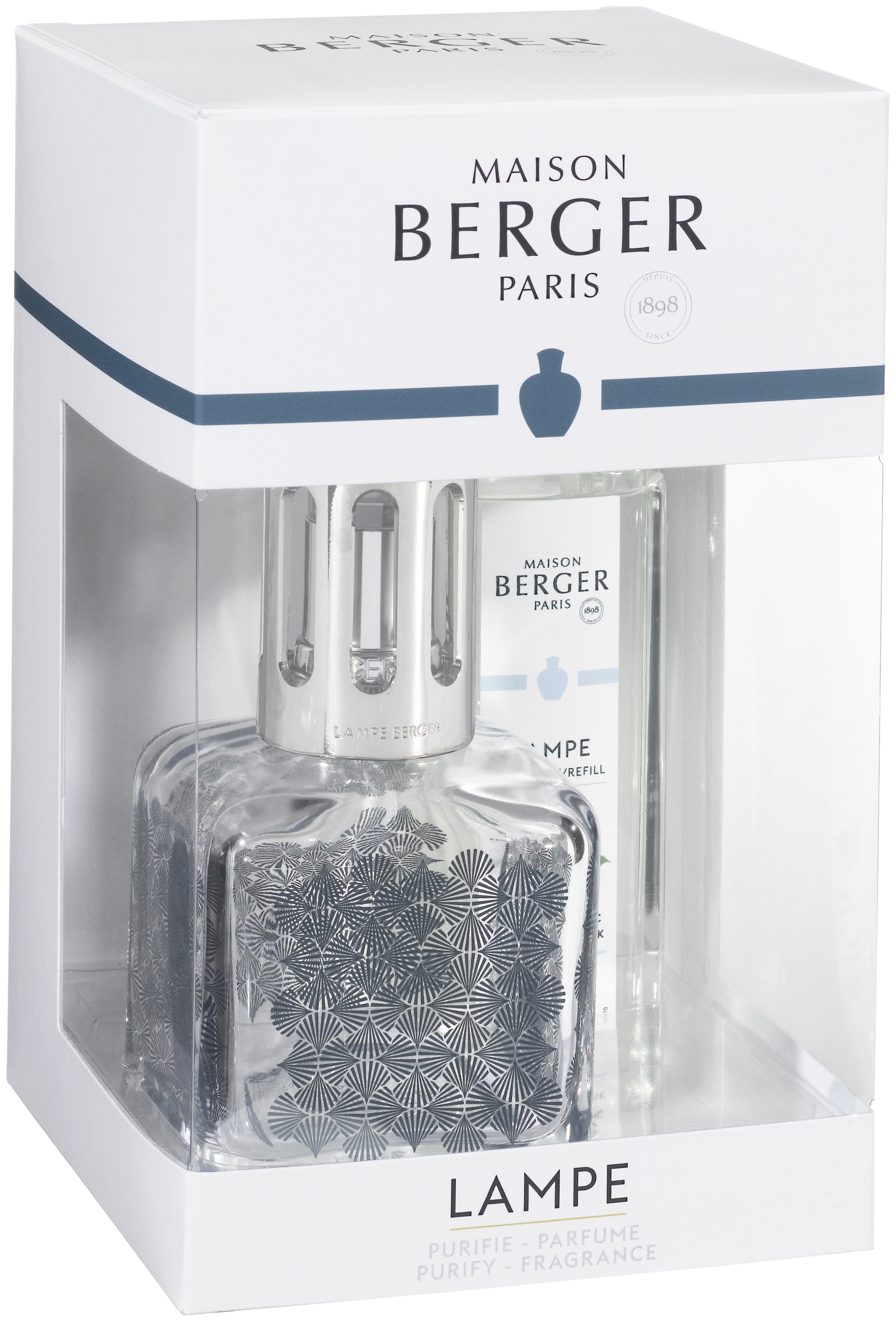 Set Berger lampa catalitica Glacon Ginkgo cu parfum Delicate White Musk Maison Berger imagine noua 2022