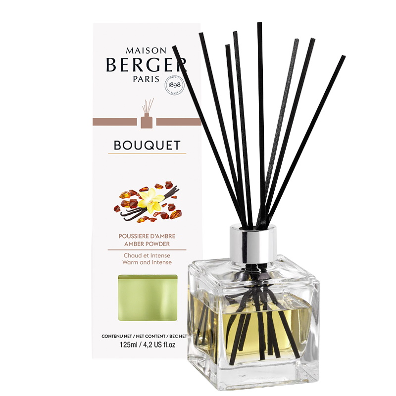Difuzor parfum camera Berger Bouquet Parfume Cube Poussiere d’Ambre 125ml Maison Berger