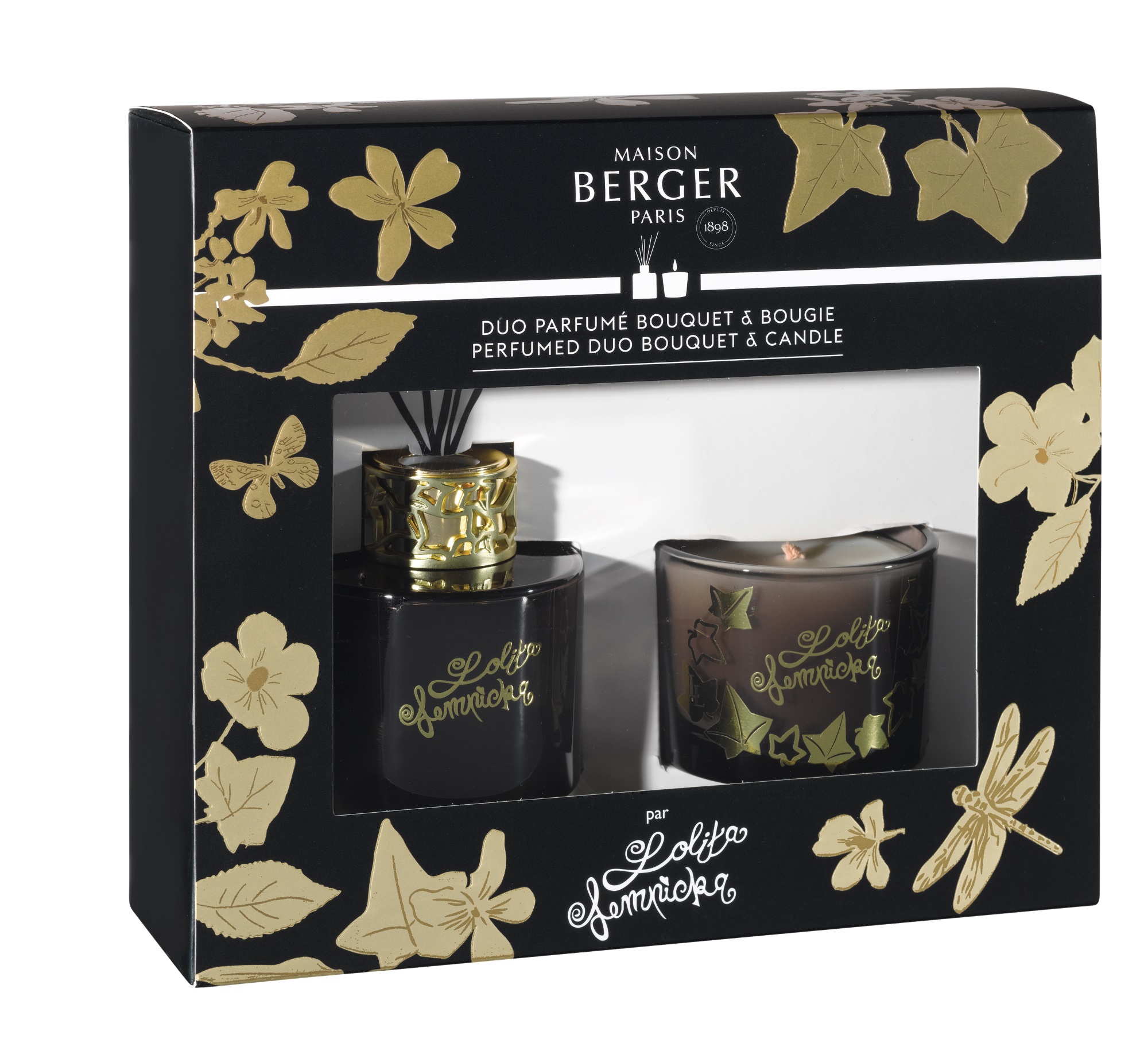 Set Berger Duo Lolita Lempicka Noir Bouquet Parfume 80ml + lumanare parfumata 80g Maison Berger imagine 2022 by aka-home.ro