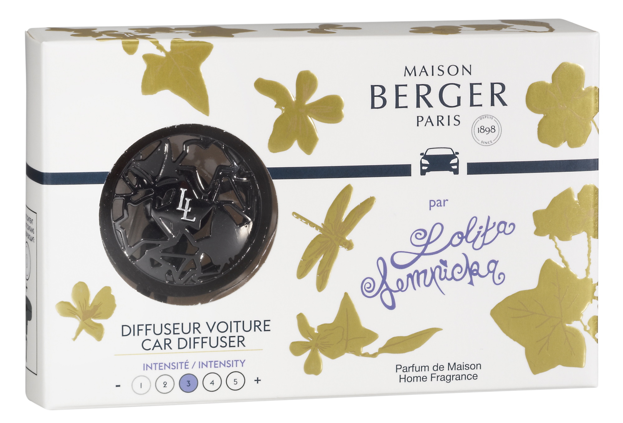 Set odorizant masina Berger Lolita Lempicka – Gun metal + rezerva ceramica Maison Berger