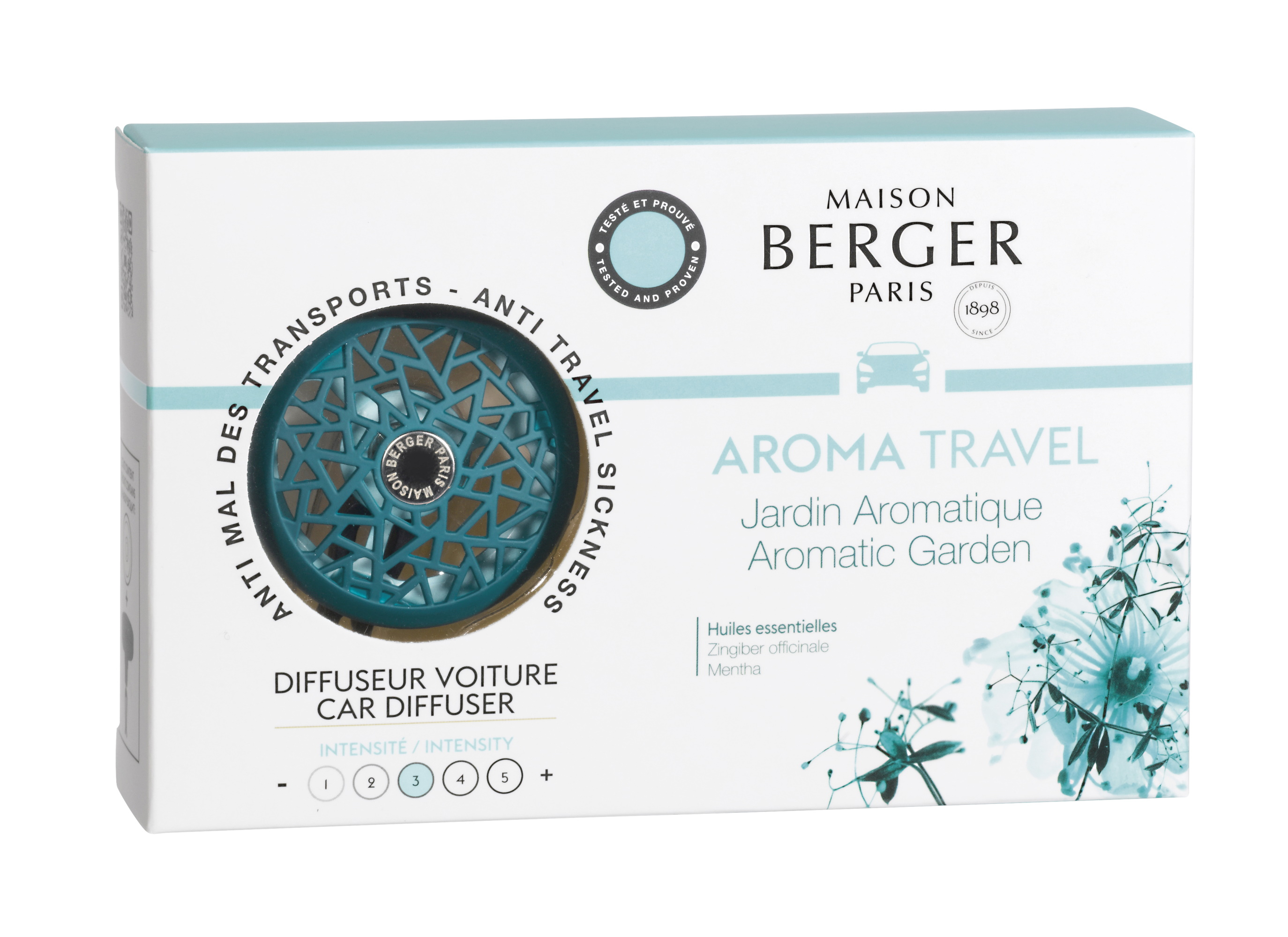 Set odorizant masina Berger Summer Teal Blue + rezerva ceramica Aroma Travel Maison Berger pret redus imagine 2022