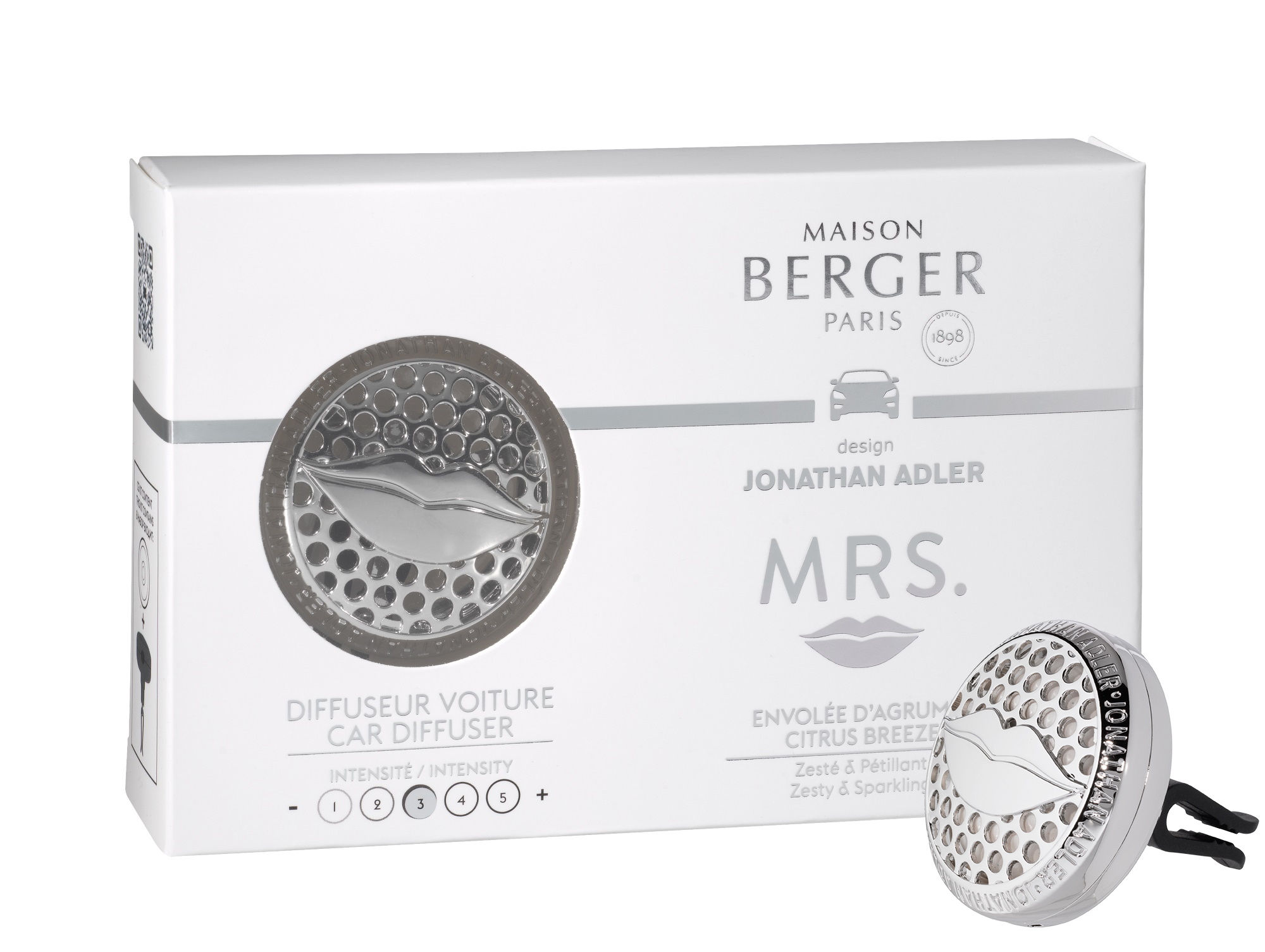 Set odorizant masina Berger Jonathan Adler Mrs. + rezerva ceramica Citrus Breeze Maison Berger imagine 2022 1-1.ro