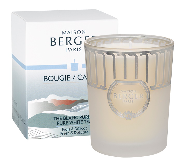 Lumanare parfumata Berger Land Blanc givre Pure white tea 180g Maison Berger