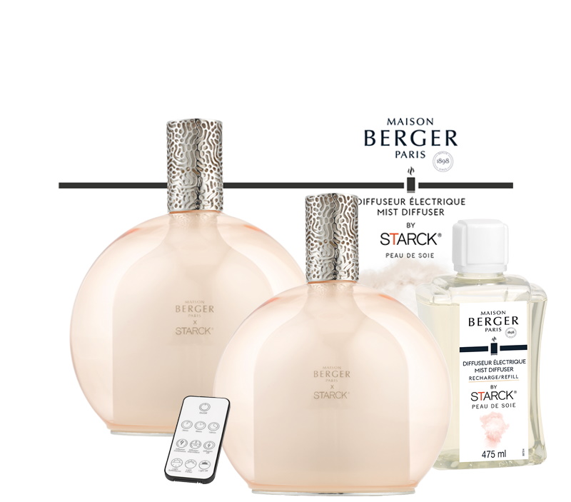 Difuzor ultrasonic parfum Berger Starck Rose cu parfum Peau de Soie Berger