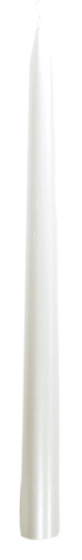 Set 12 lumanari conice La Francaise Colorama Flambeau d22mm h29cm 8 ore alb perlat