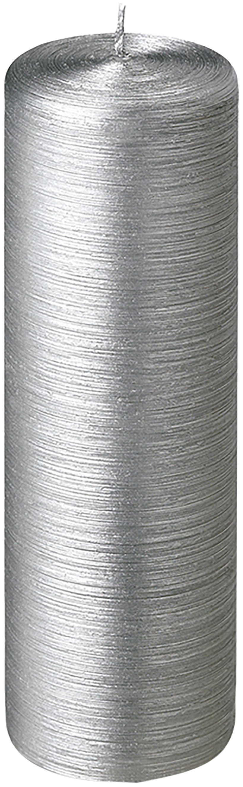 Lumanare La Francaise Colorama de Fetes Cylindre d 8cm h 25cm 40 ore argintiu 25cm
