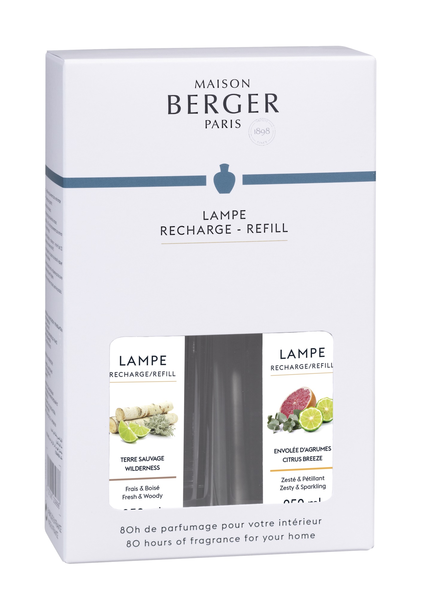 Set 2 parfumuri pentru lampa catalitica Berger Jonathan Adler Duopack MR. & MRS. Wilderness & Citrus Breeze 2 x 250ml