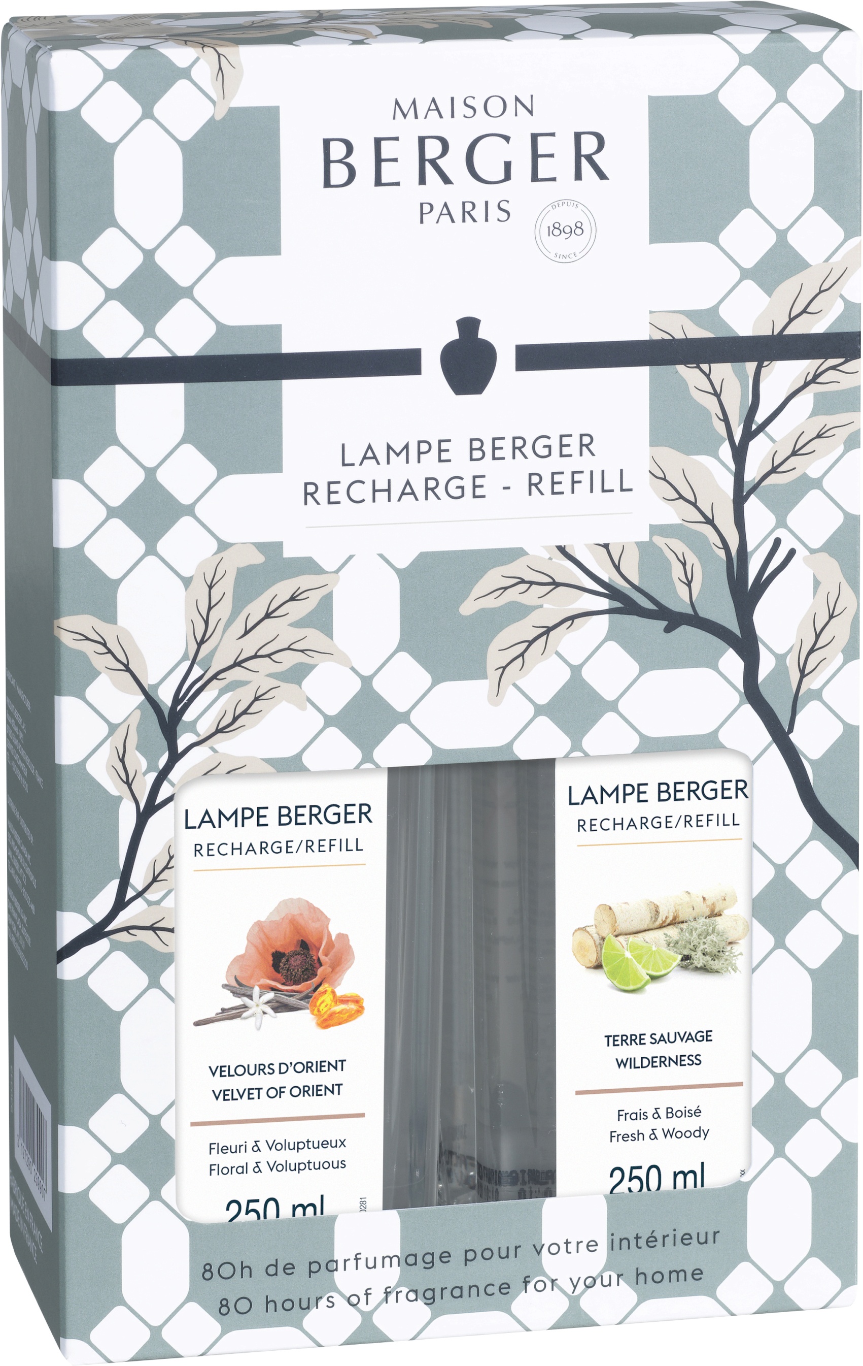Set 2 parfumuri pentru lampa catalitica Berger Adagio Velvet of Orient & Terre Sauvage 2 x 250ml