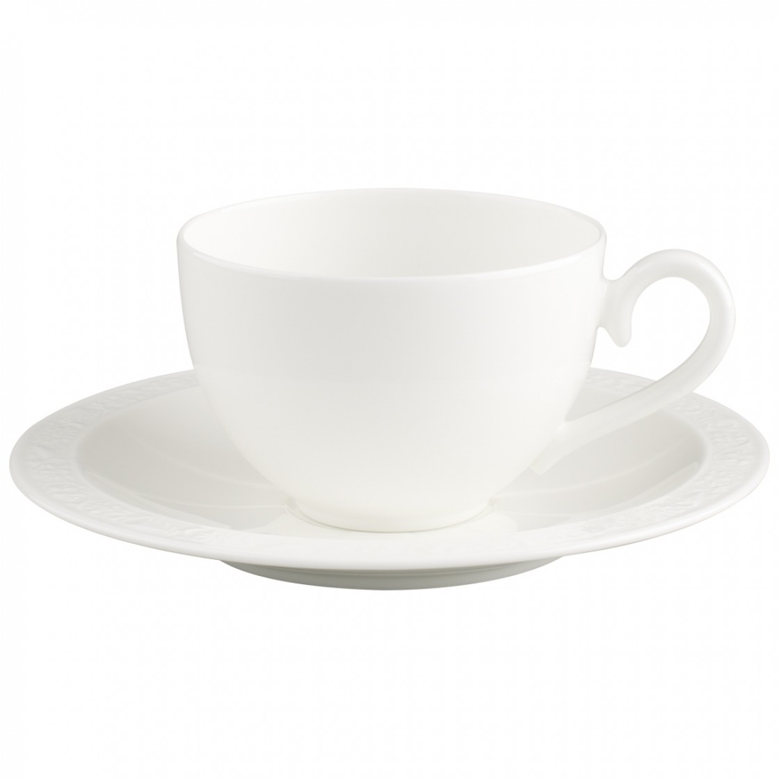 Ceasca si farfuriuta ceai-cafea Villeroy & Boch White Pearl 0.20 litri sensodays.ro imagine noua elgreco.ro
