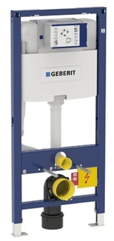 Rezervor incastrat Geberit Duofix Omega de 12 cm grosime si cadru cu actionare frontala H112 cm