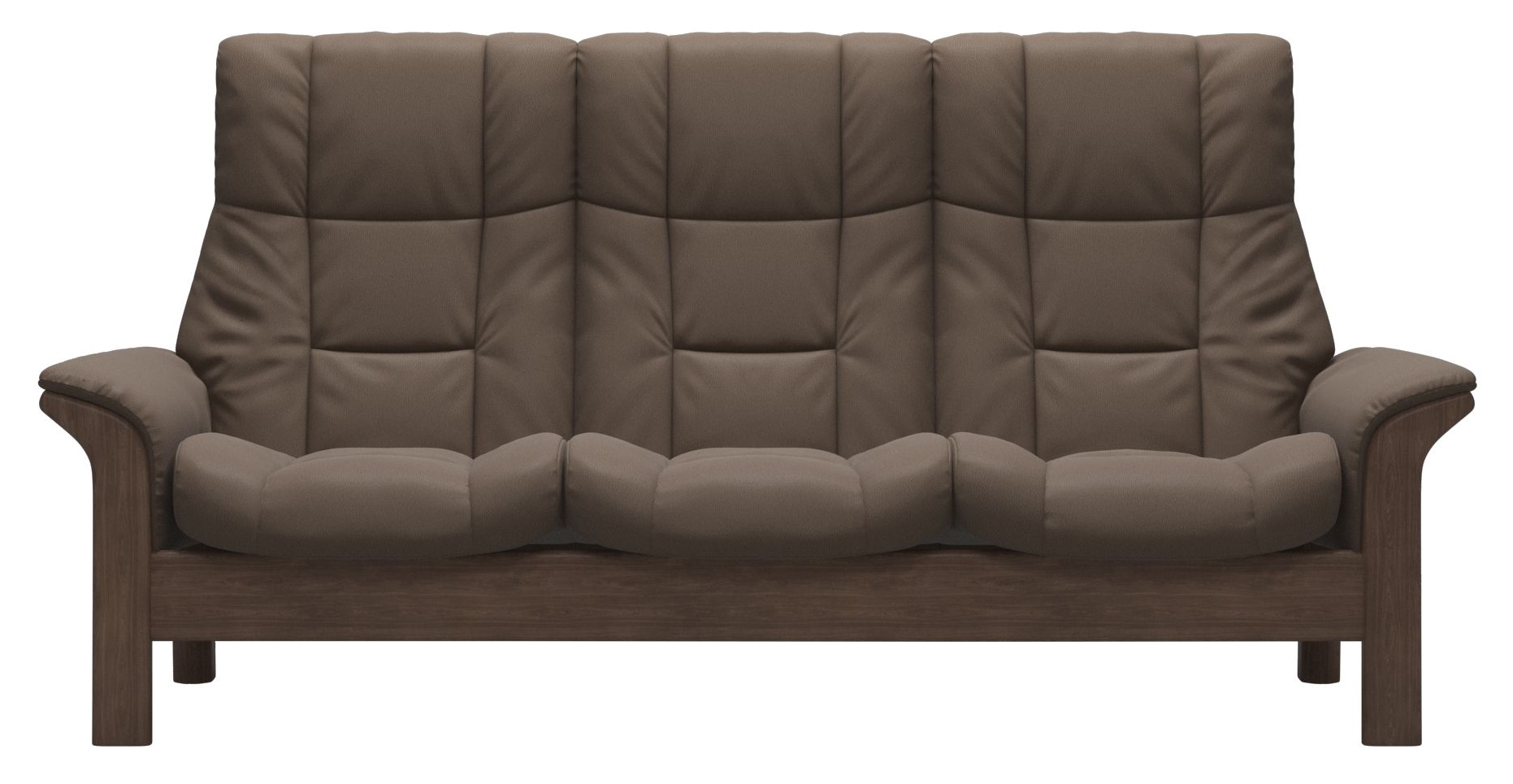 Canapea cu 3 locuri Stressless Windsor M cu spatar inalt cadru Walnut tapiterie piele Batik Mole Batik imagine noua