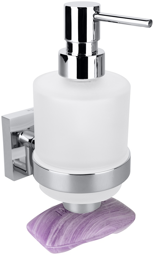 Dispenser sapun lichid Bemeta Beta mini cu montaj pe perete si suport magnetic pentru sapun Baie