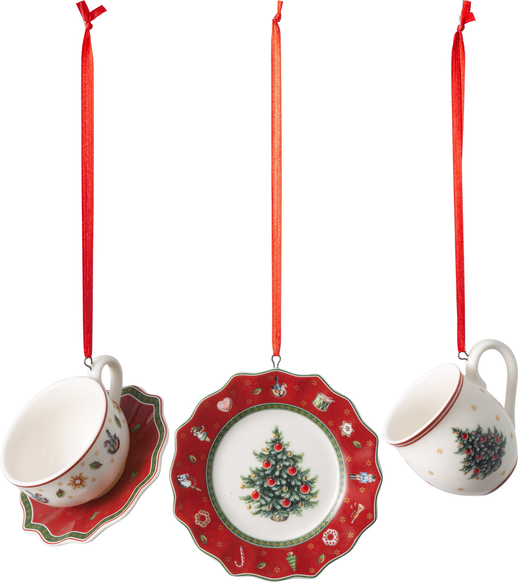 Set 3 decoratiuni brad Villeroy & Boch Toy’s Delight Decoration Tableware rosu sensodays.ro