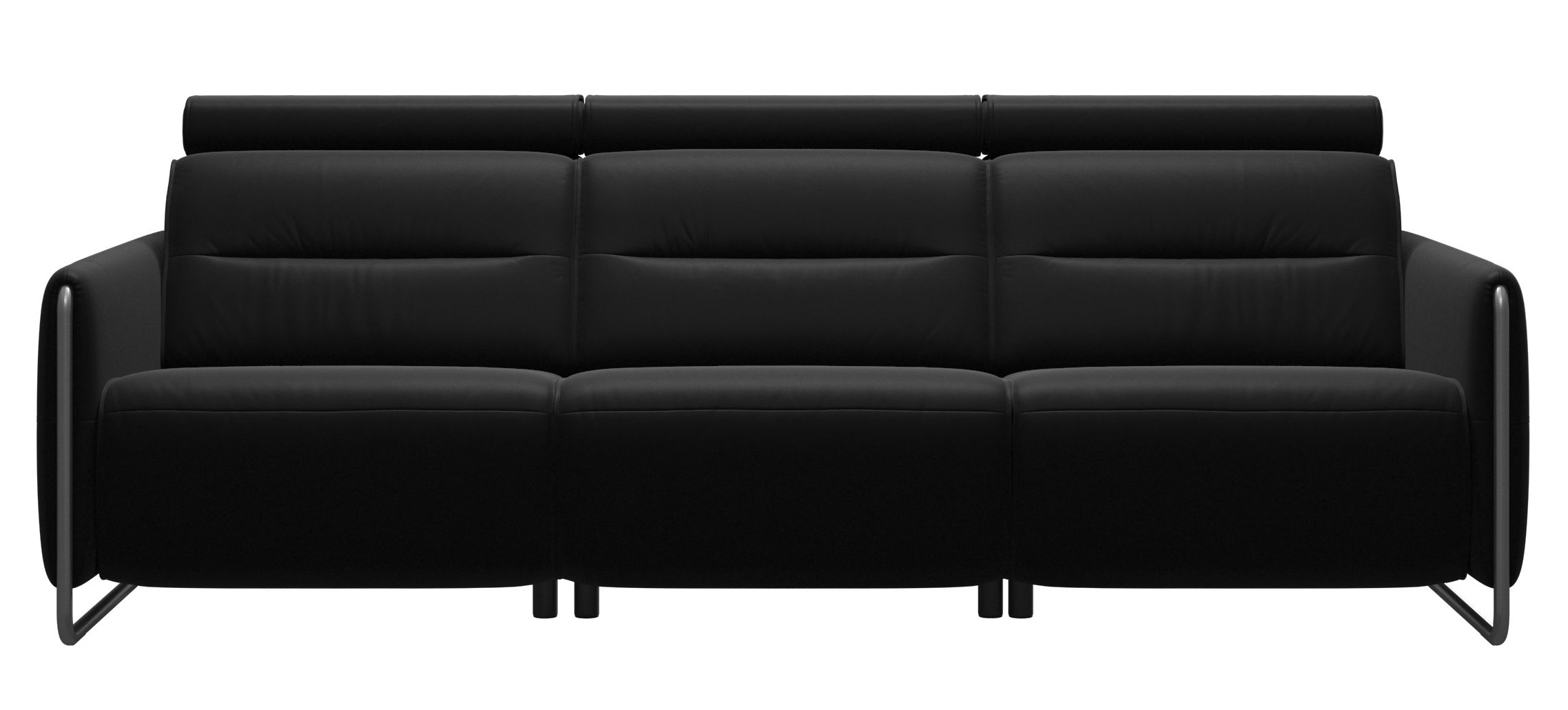 Canapea cu 3 locuri Stressless Emily Arm Steel reclinere laterale brate crom tapiterie piele Batick Black sensodays.ro