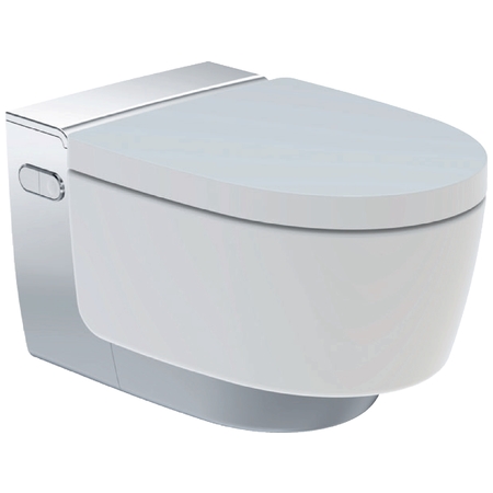 Set vas WC suspendat Geberit AquaClean Mera Classic capac inchidere lenta si functie bideu electric AquaClean Baie