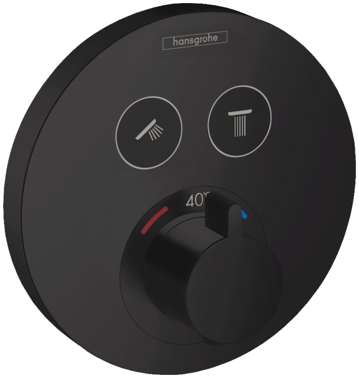 Baterie cada – dus termostatata Hansgrohe ShowerSelect S cu montaj incastrat necesita corp ingropat negru mat Hansgrohe