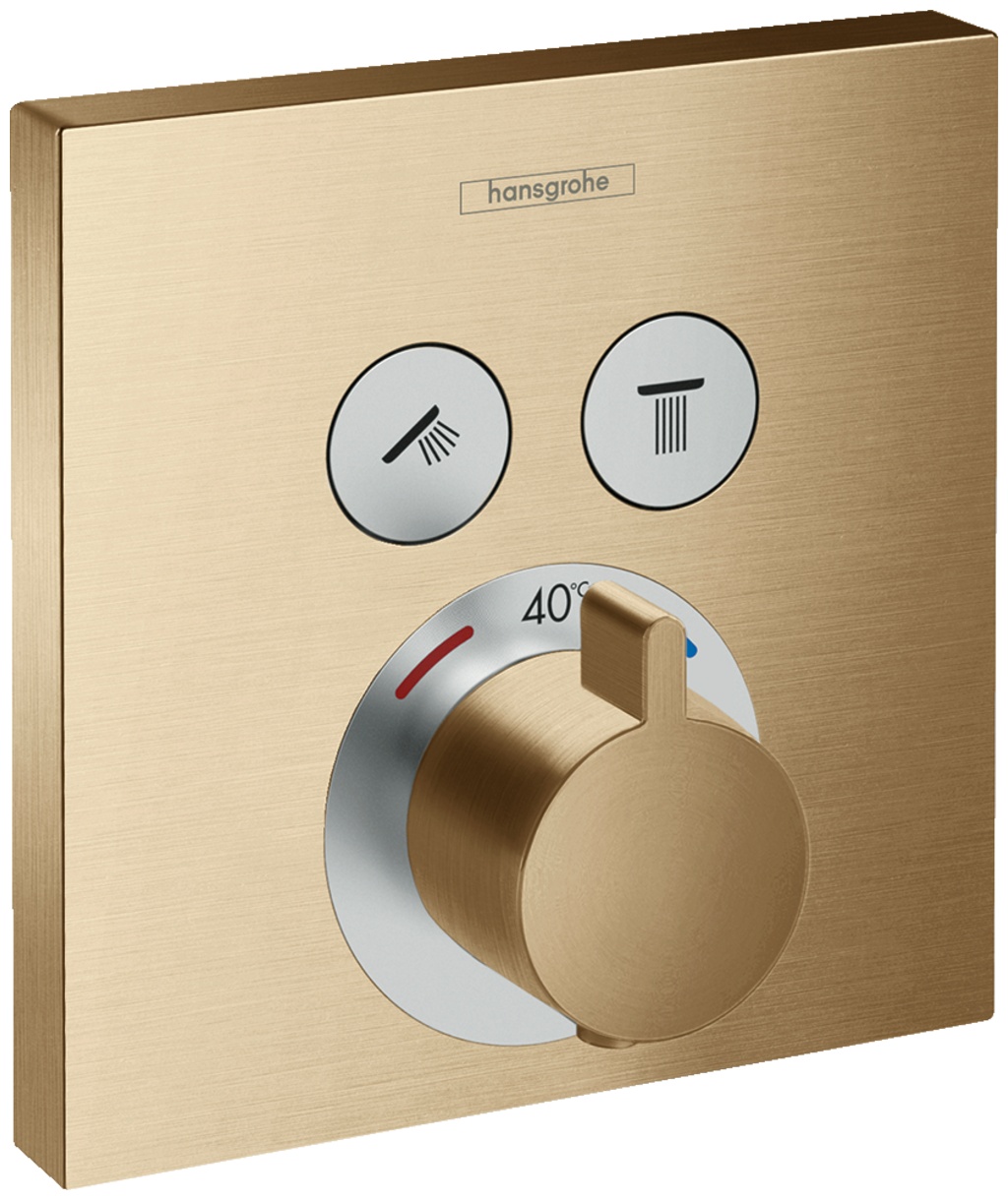 Baterie cada – dus termostatata Hansgrohe ShowerSelect cu montaj incastrat necesita corp ingropat bronz periat Hansgrohe