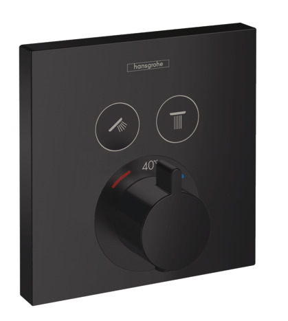 Baterie cada – dus termostatata Hansgrohe Select negru mat montaj incastrat necesita corp ingropat Hansgrohe