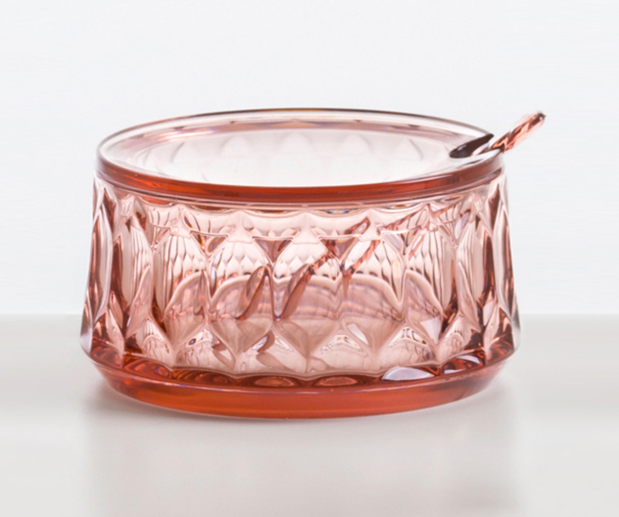 Recipient zahar cu capac Kartell Jellies Family design Patricia Urquiola roz transparent Capac