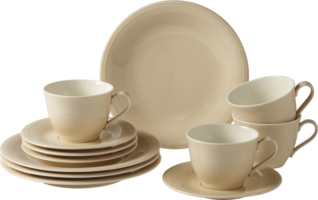 Set servire Villeroy & Boch Color Loop Coffee Sand 12 piese sensodays.ro imagine 2022 by aka-home.ro