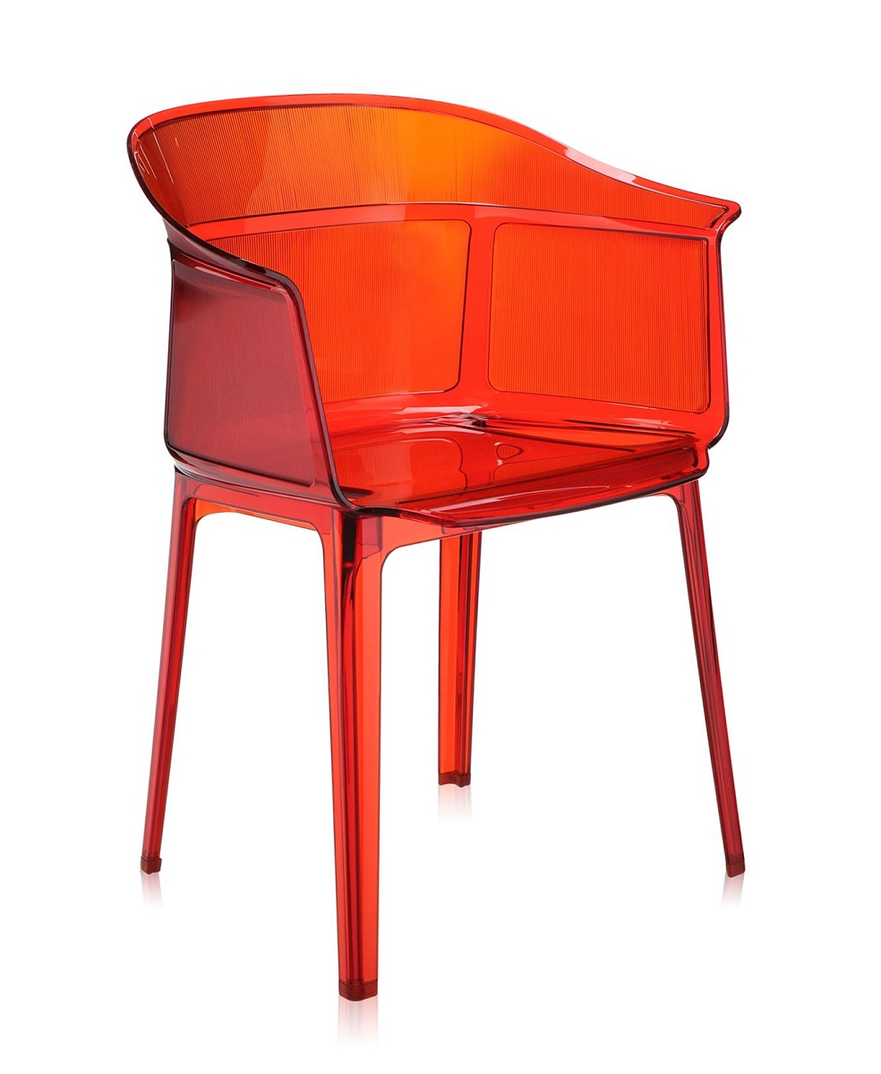Set 2 scaune Kartell Papyrus design Ronan & Erwan Bouroullec rosu-portocaliu Kartell
