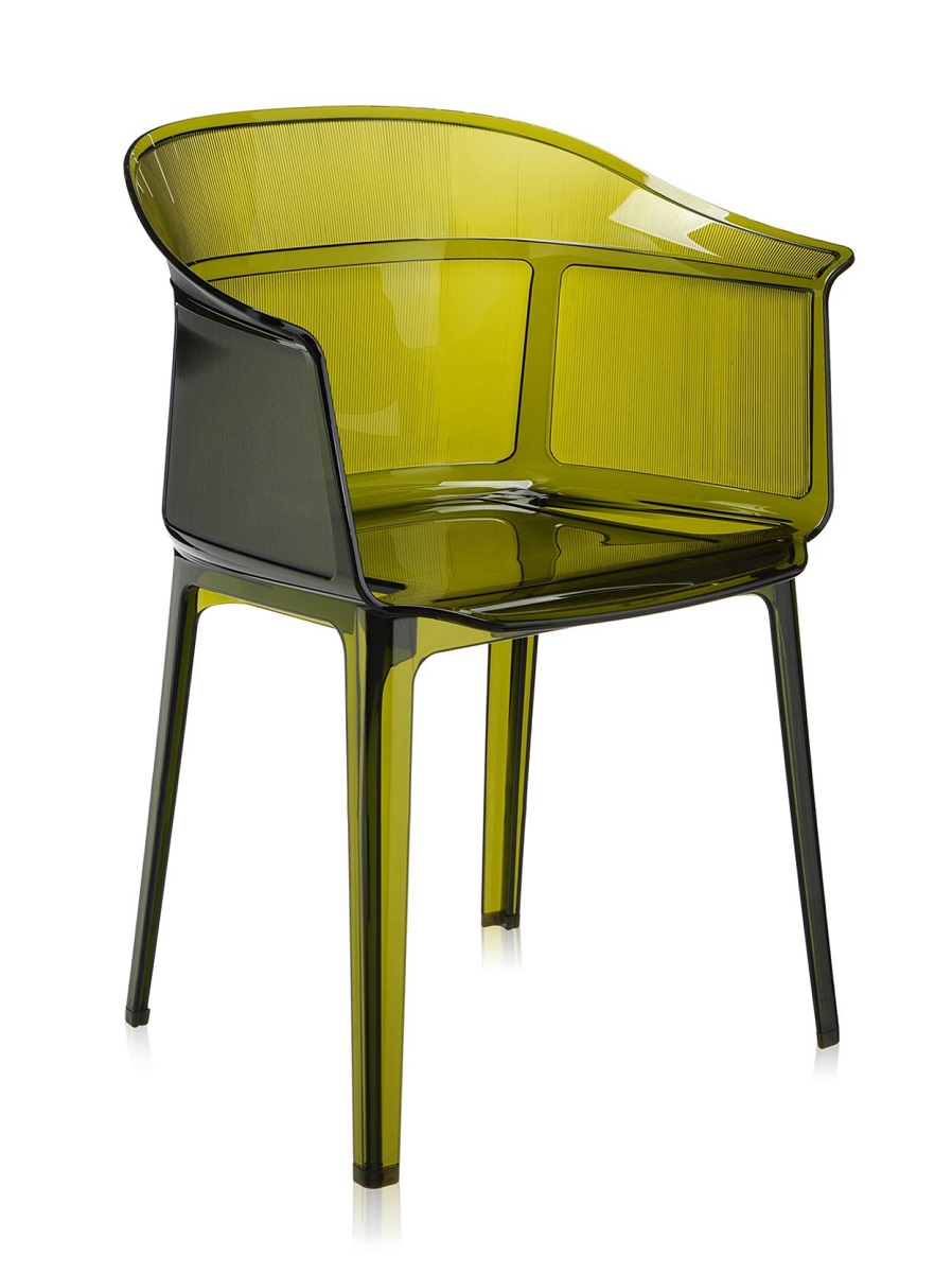 Set 2 scaune Kartell Papyrus design Ronan & Erwan Bouroullec verde masliniu Kartell