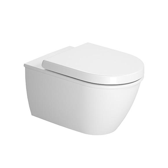 Set vas WC suspendat Duravit Darling New Rimless 54cm si capac cu inchidere lenta 54cm