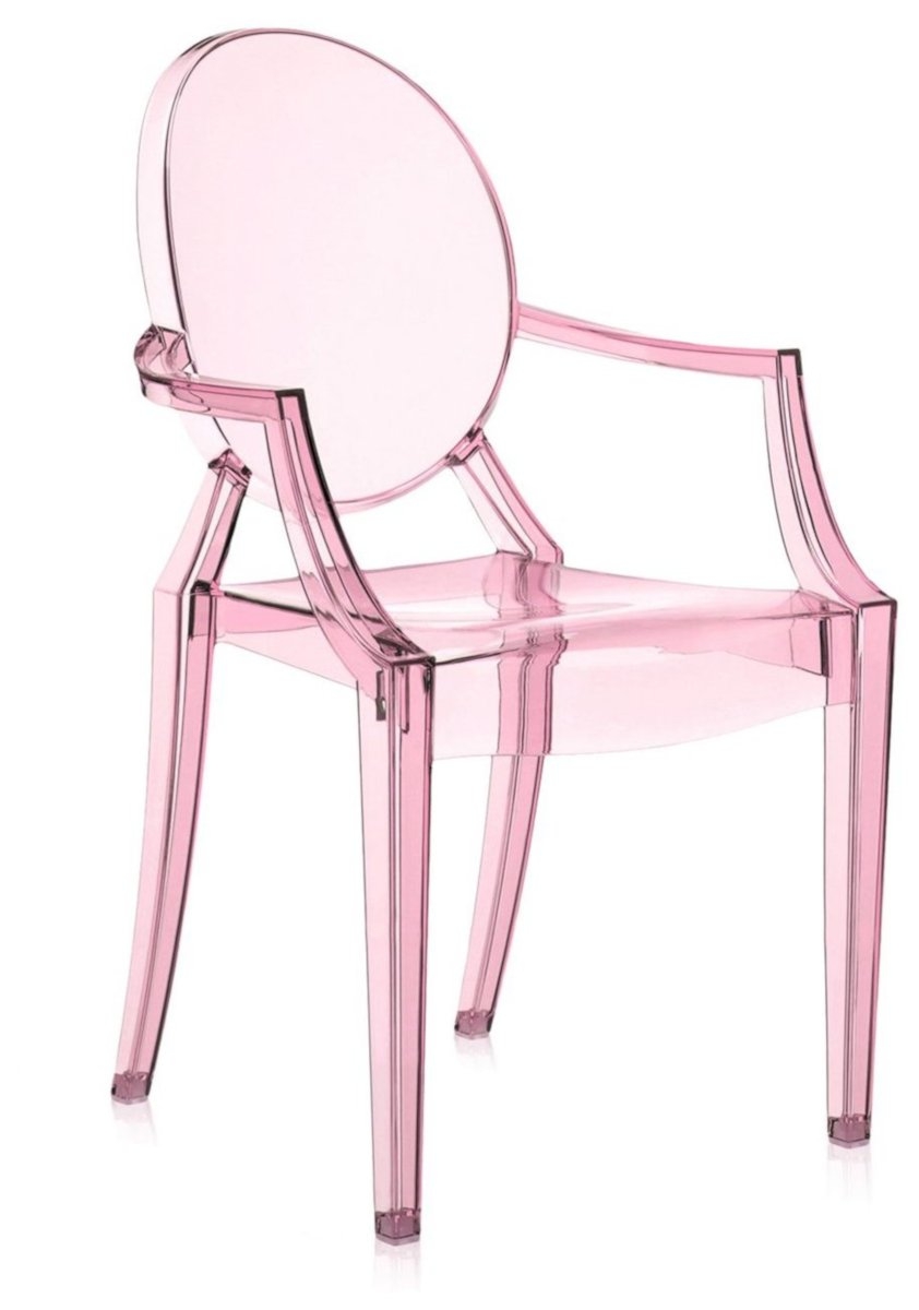 Scaun copii Kartell Lou Lou Ghost design Philippe Starck roz transparent