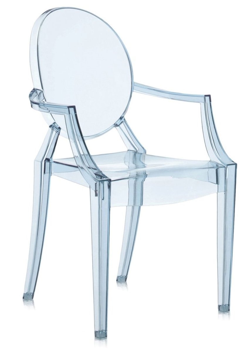 Set 4 scaune copii Kartell Lou Lou Ghost design Philippe Starck bleu transparent Kartell imagine noua 2022
