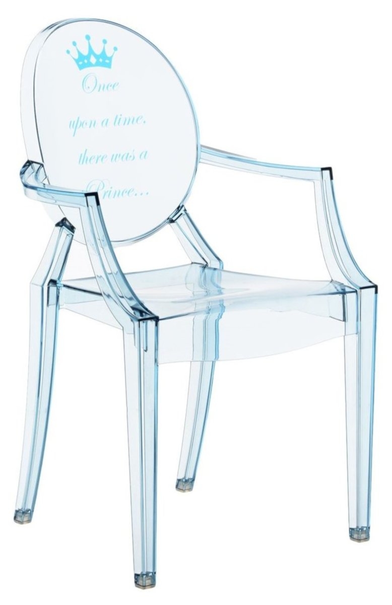 Scaun copii Kartell Lou Lou Ghost design Philippe Starck Prince bleu transparent Kartell