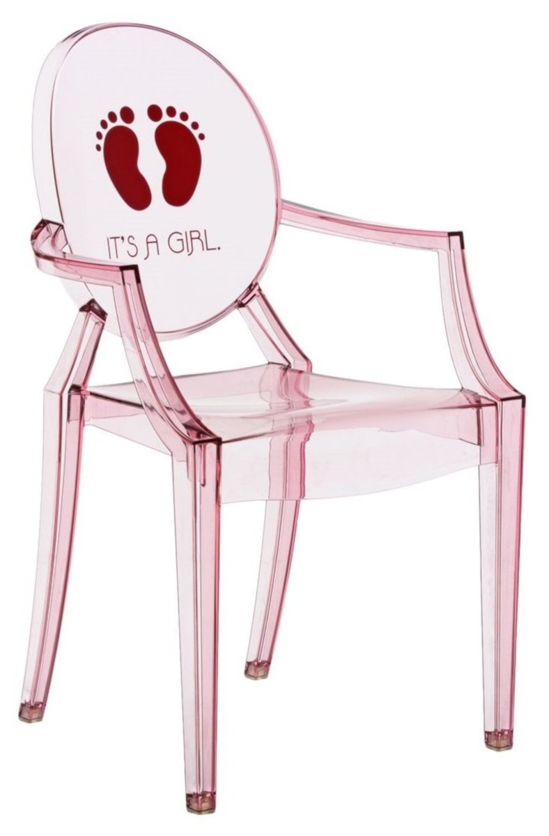 Scaun copii Kartell Lou Lou Ghost design Philippe Starck Its a Girl roz transparent Kartell imagine reduss.ro 2022