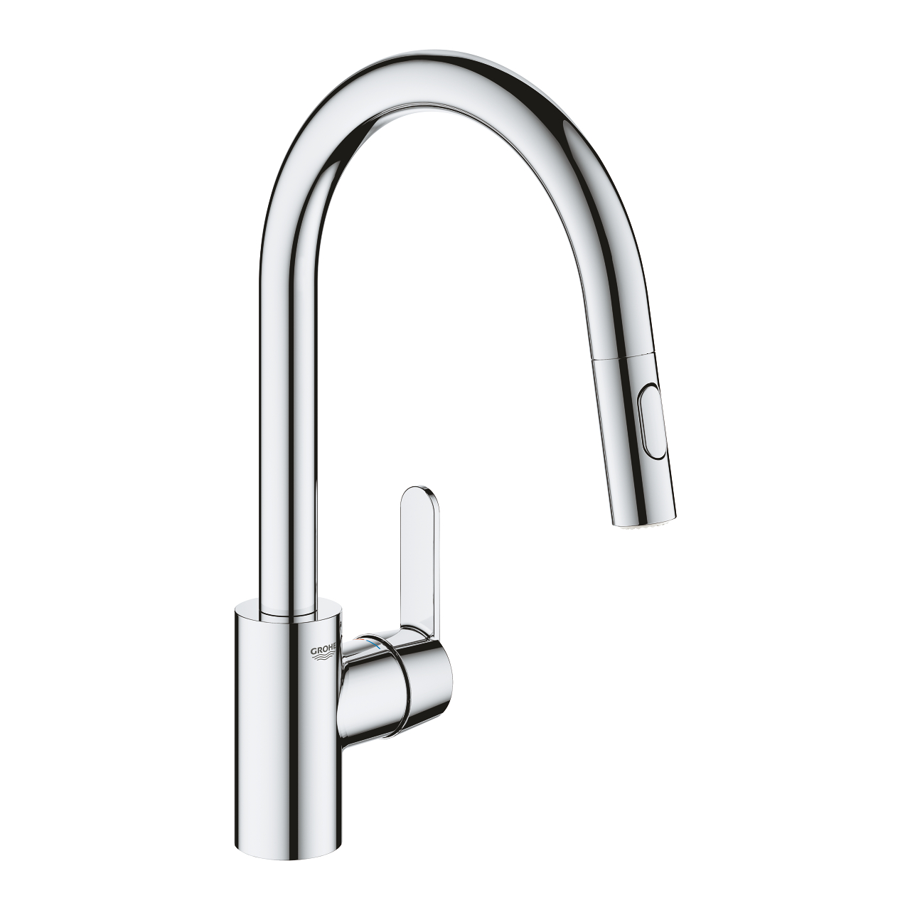 Baterie bucatarie Grohe Get cu dus extractibil dual spray pipa C crom Baterie