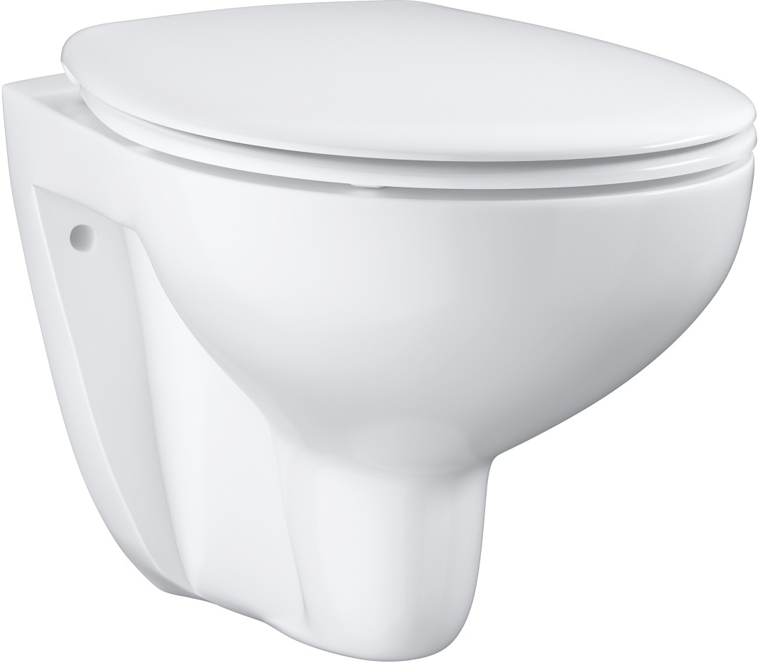 Set vas wc suspendat Grohe Bau Ceramic Rimless si capac detasabil cu inchidere lenta baie