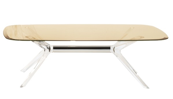 Masuta Kartell Blast design Philippe Starck 130x80cm h40cm crom-fumuriu transparent Kartell pret redus