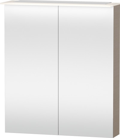 Dulap cu oglinda si iluminare Duravit Happy D.2 76x65x13.8cm bej decor linen Duravit imagine reduss.ro 2022