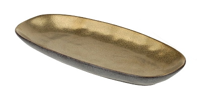 Platou oval Deko Senso Ceylon 25×11.5cm portelan auriu 25x11.5cm