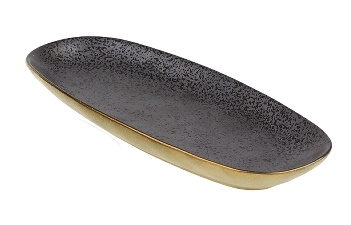 Platou oval Deko Senso Ceylon 25×11.5cm portelan negru Deko Senso pret redus imagine 2022