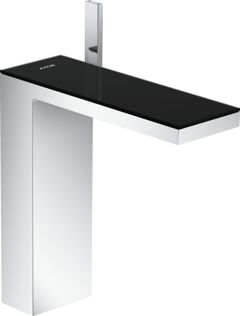 Baterie lavoar Hansgrohe Axor MyEdition 230 ventil push-open crom/sticla neagra Hansgrohe Axor