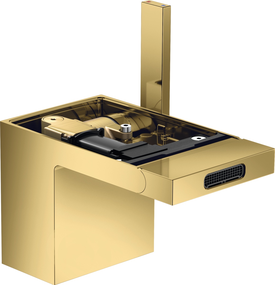 Baterie bideu Hansgrohe Axor MyEdition ventil push-open fara placa superioara gold optic lustruit Axor