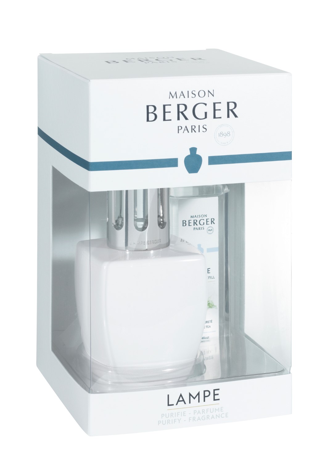 Set lampa catalitica Berger June Blanche cu parfum Pure White Tea Maison Berger imagine noua 2022