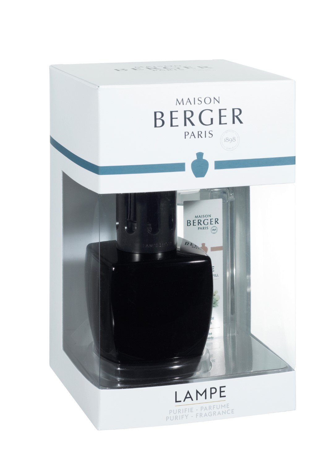 Set lampa catalitica Berger June Noire cu parfum Terre Sauvage Maison Berger