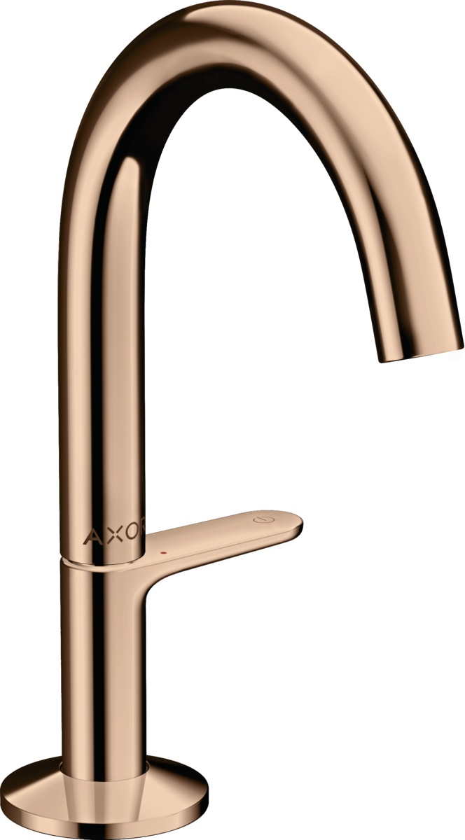 Baterie lavoar Hansgrohe Axor ONE Select 140 ventil push-open red gold lustruit 140