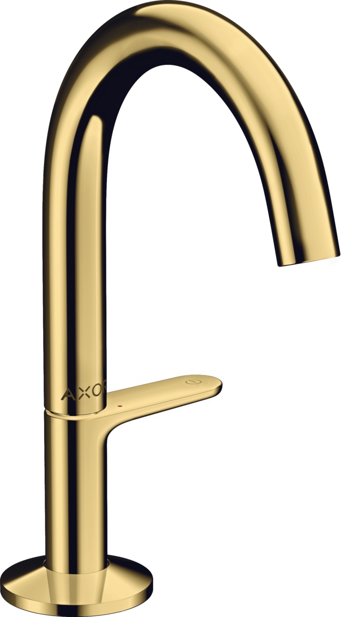 Baterie lavoar Hansgrohe Axor ONE Select 140 ventil push-open gold optic lustruit Hansgrohe Axor
