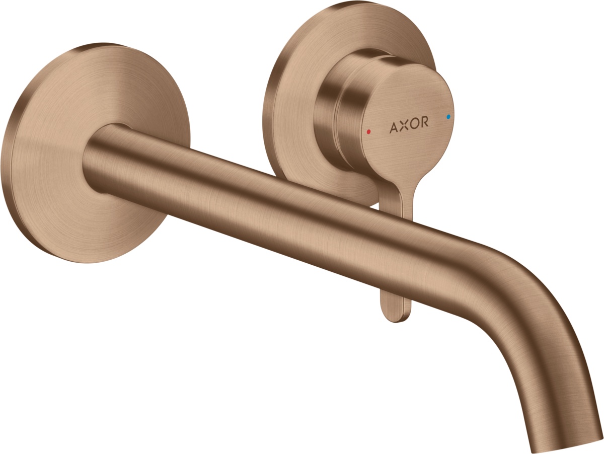 Baterie lavoar Hansgrohe Axor ONE cu pipa 220mm din 2 elemente necesita corp ingropat red gold periat Hansgrohe Axor